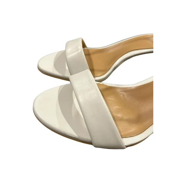 Naturalizer Womens Vera White Heel Sandals Shoes 12 Wide New In Box - Picture 4 of 10